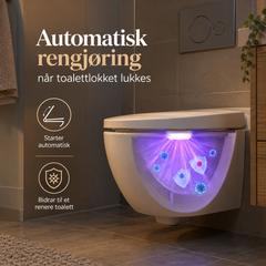 Selvrensende UV-toalettdesinfiseringsapparat og nattlampe